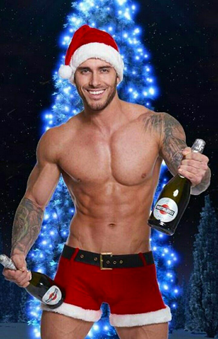 Hot Santa With Champagne 01 Gorgeous Guys